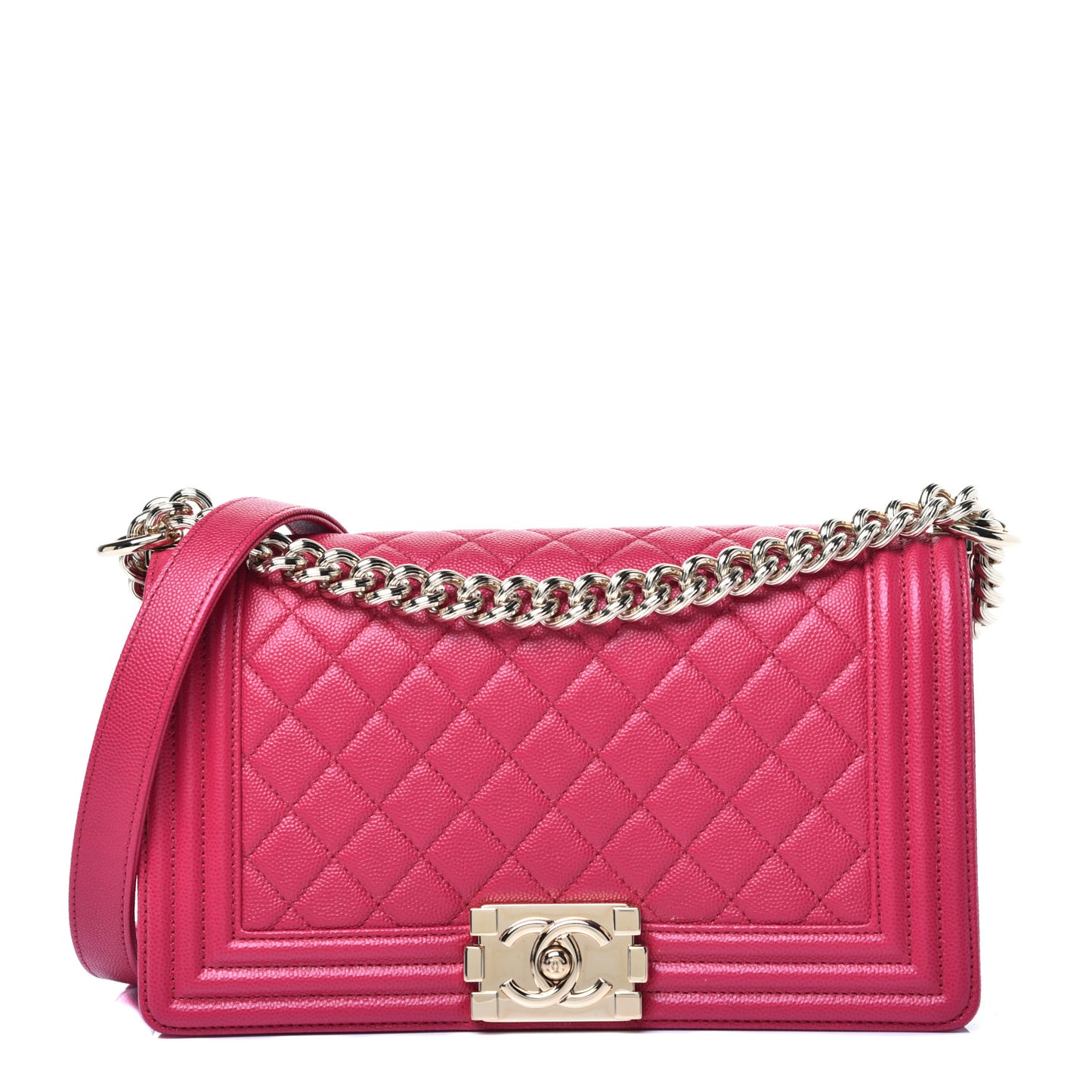 Caviar Quilted Medium Boy Flap Pink