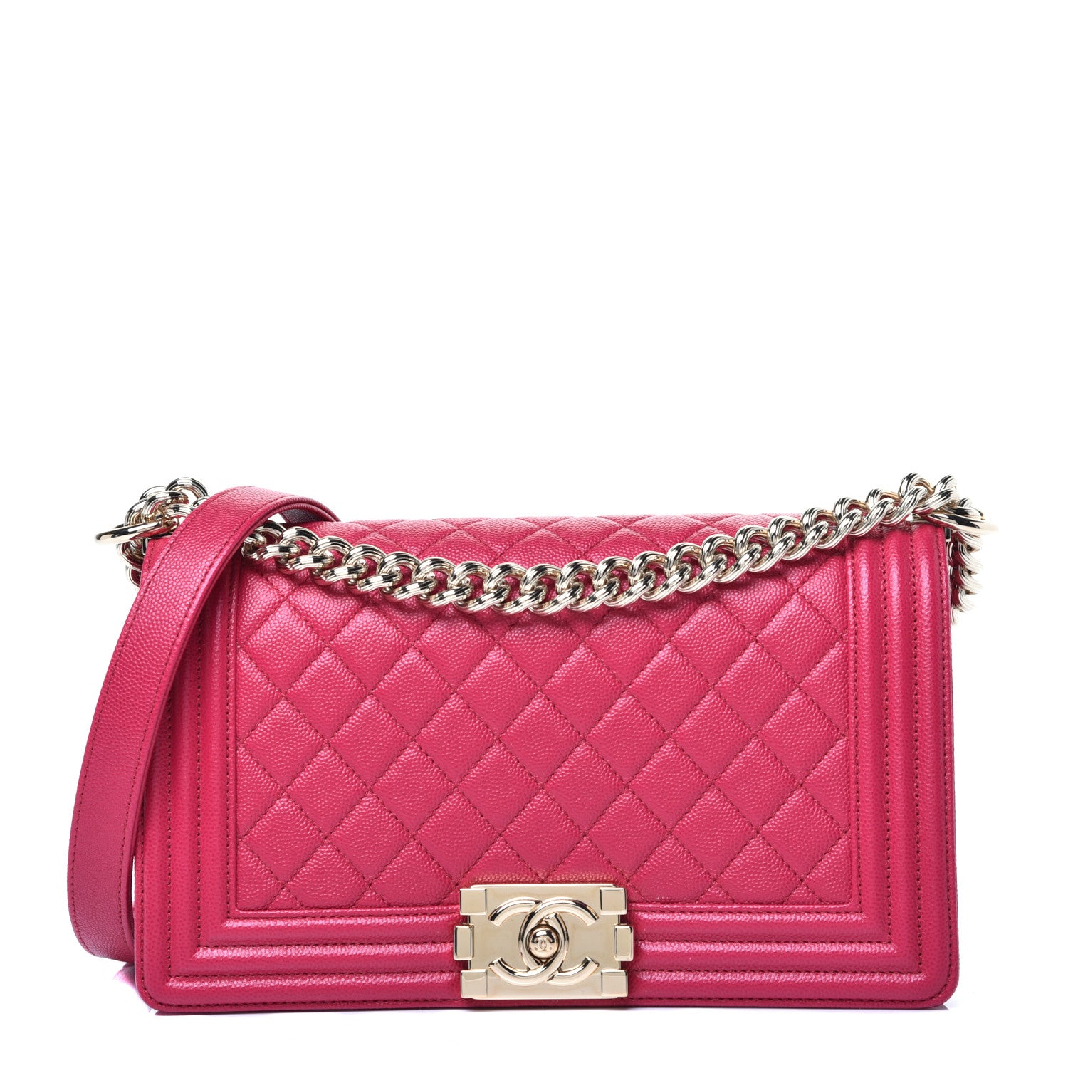 Chanel Caviar Quilted Medium Boy Flap Pink 1 of 9