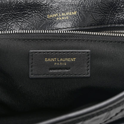Saint Laurent Crinkled Calfskin Matelasse Monogram Medium Niki Chain Satchel Black 6 of 10