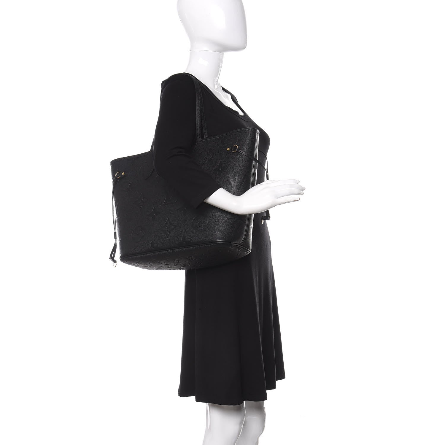 Louis Vuitton Empreinte Monogram Giant Neverfull MM Black 2 of 11