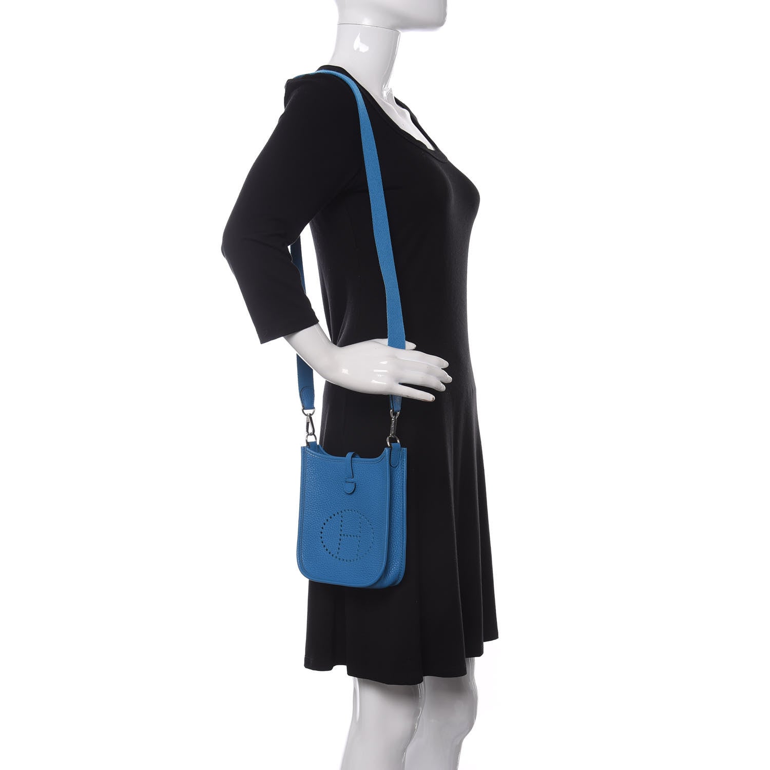 Hermes Taurillon Clemence Evelyne TPM Bleu Zanzibar 2 of 12