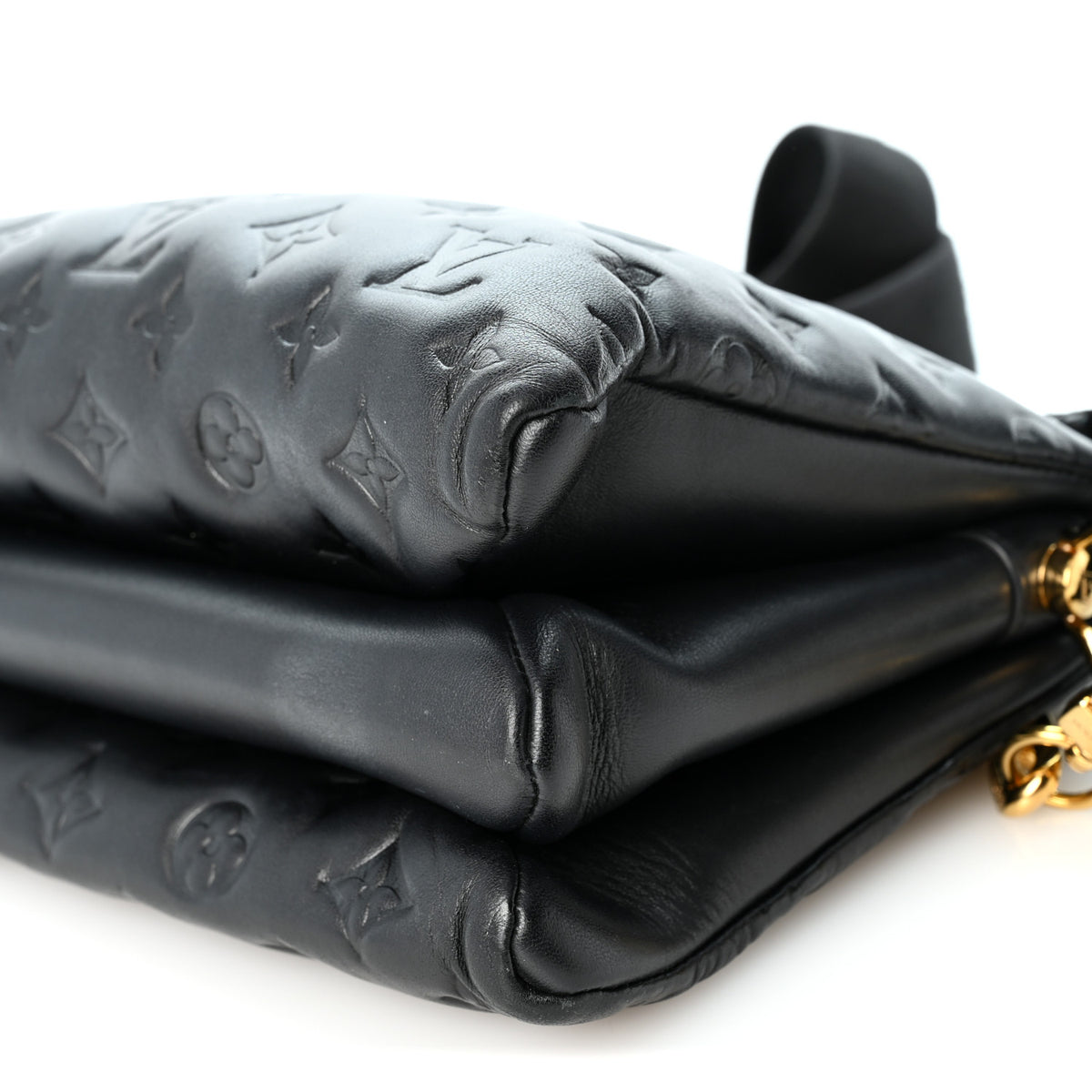 Louis Vuitton Lambskin Embossed Monogram Coussin PM Black 10 of 11