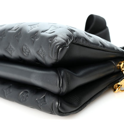 Louis Vuitton Lambskin Embossed Monogram Coussin PM Black 10 of 11