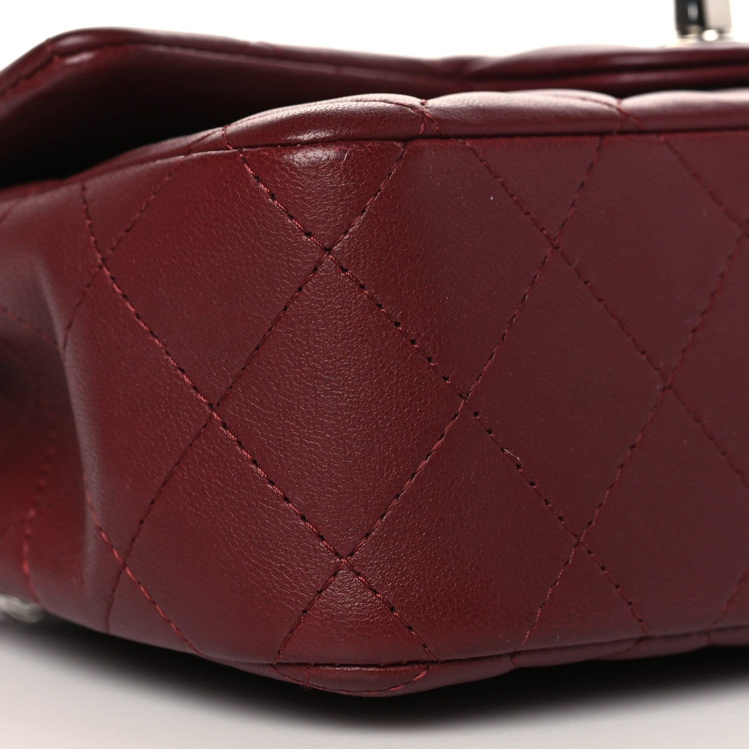 Chanel Lambskin Quilted Mini Rectangular Flap Burgundy 8 of 9