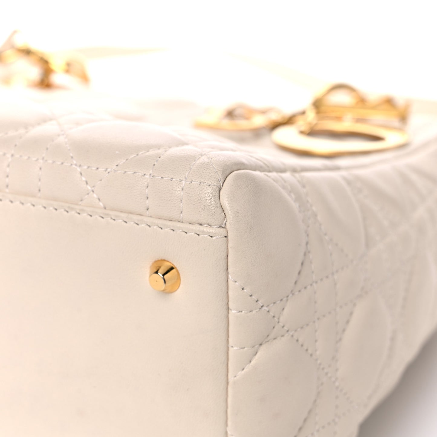 Lambskin Cannage Medium Lady Dior Light Beige