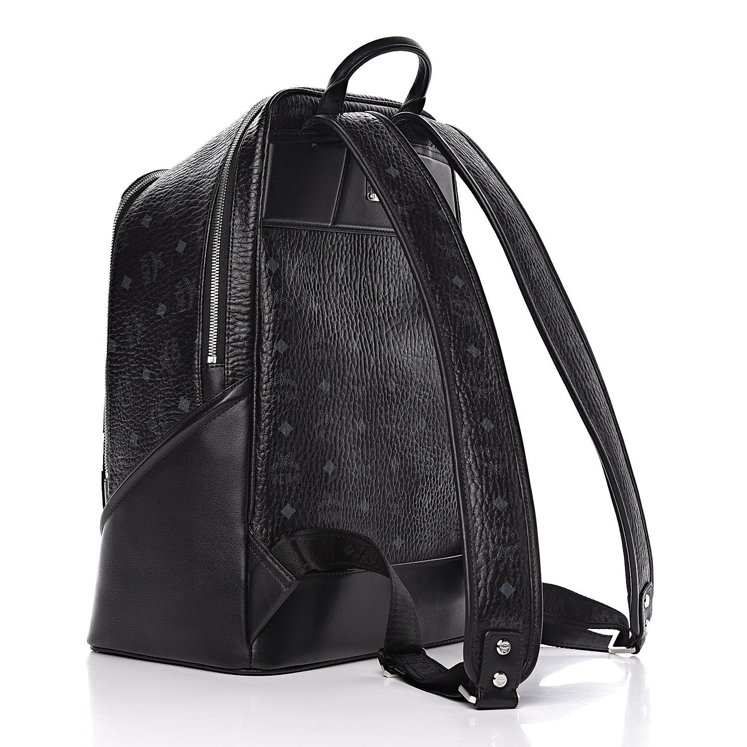 MCM Metallic Visetos Spot MD Backpack Silver Black 3 of 14