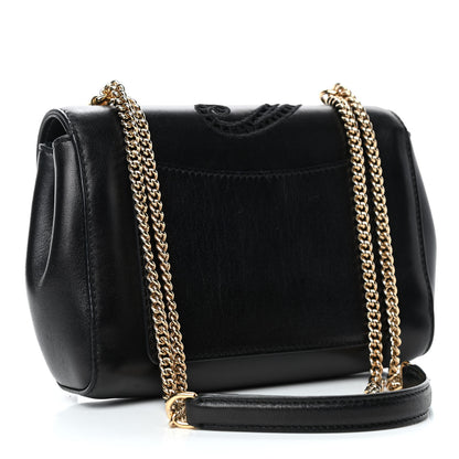Dolce & Gabbana Calfskin Lace Embroidered Padlock Shoulder Bag Black 2 of 4