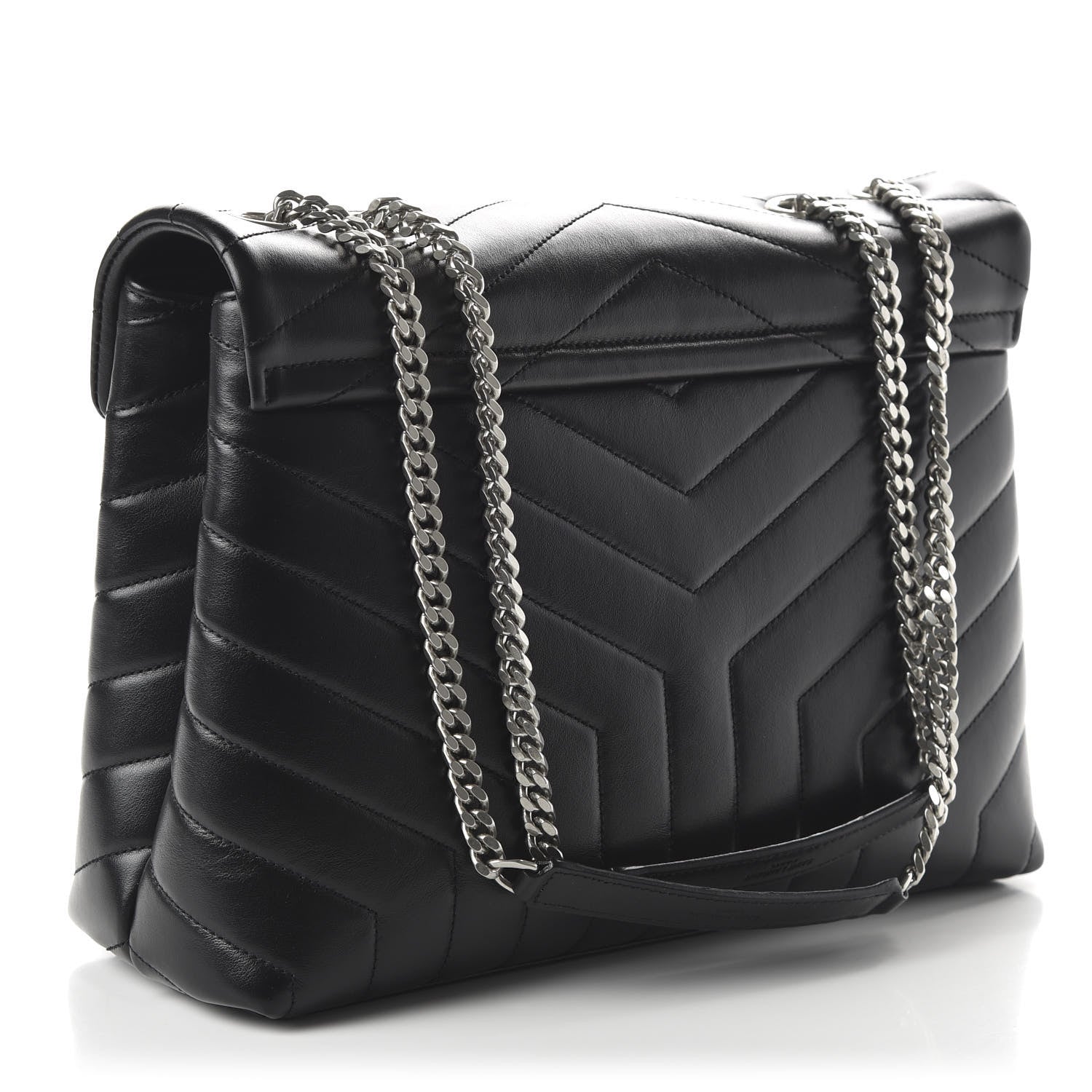Saint Laurent Calfskin Y Quilted Monogram Medium Loulou Chain Satchel Black 3 of 10