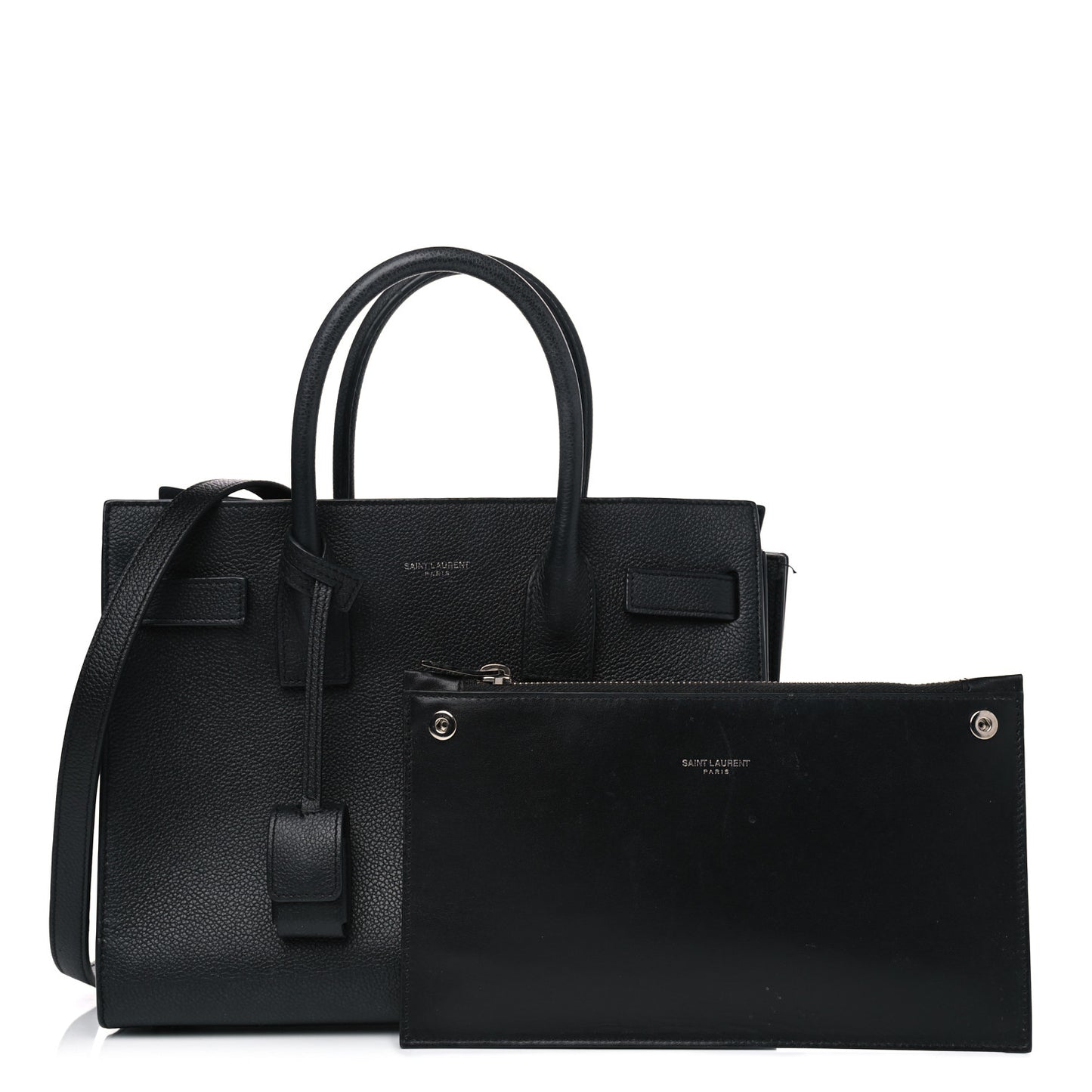 Grained Calfskin Small Sac De Jour Black