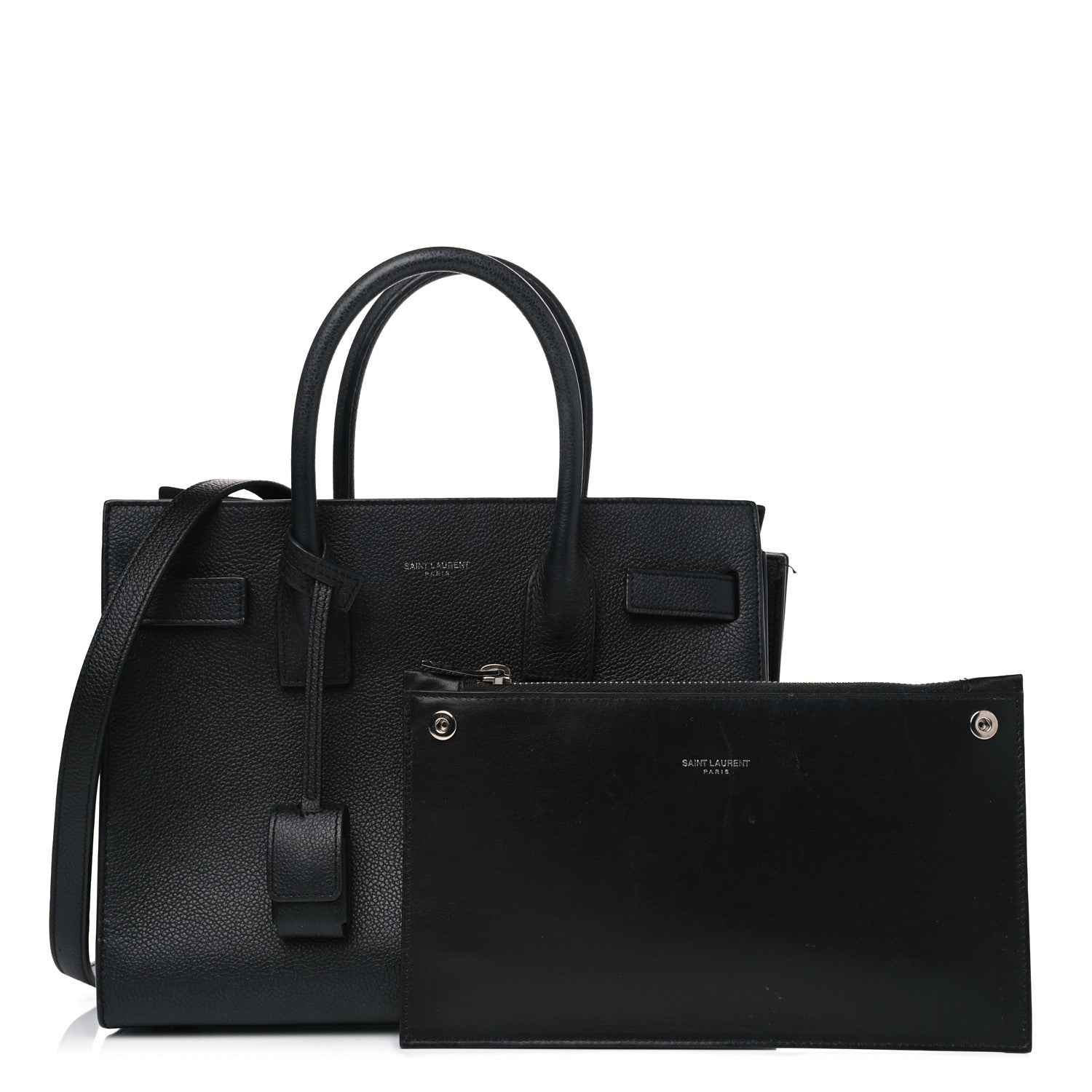 Saint Laurent Grained Calfskin Small Sac De Jour Black 1 of 10