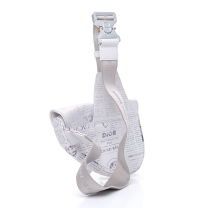 Christian Dior X DANIEL ARSHAM Grained Calfskin Newspaper Print Saddle Bag White 2 of 8