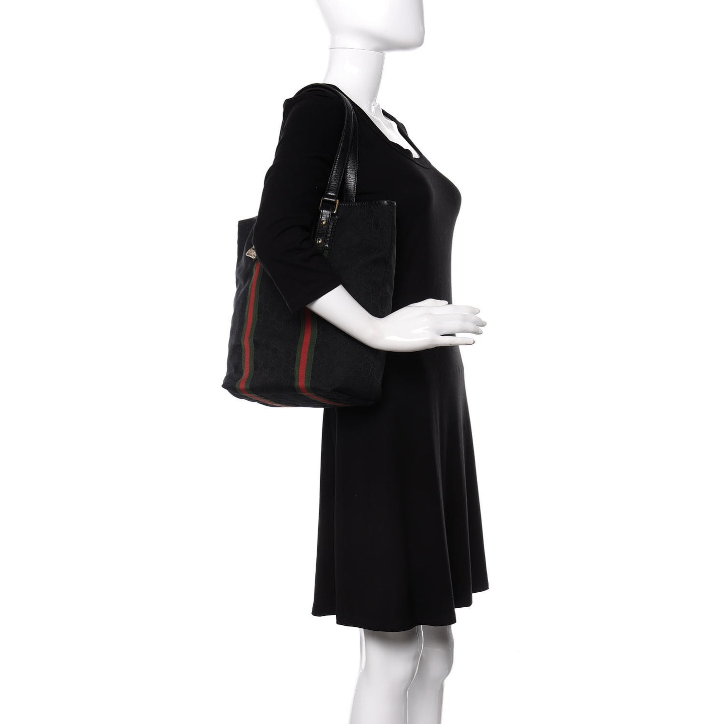 Monogram Web Jolicoeur Vertical Shopping Tote Black