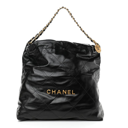 Chanel Shiny Calfskin Quilted Chanel 22 Black 3 of 11
