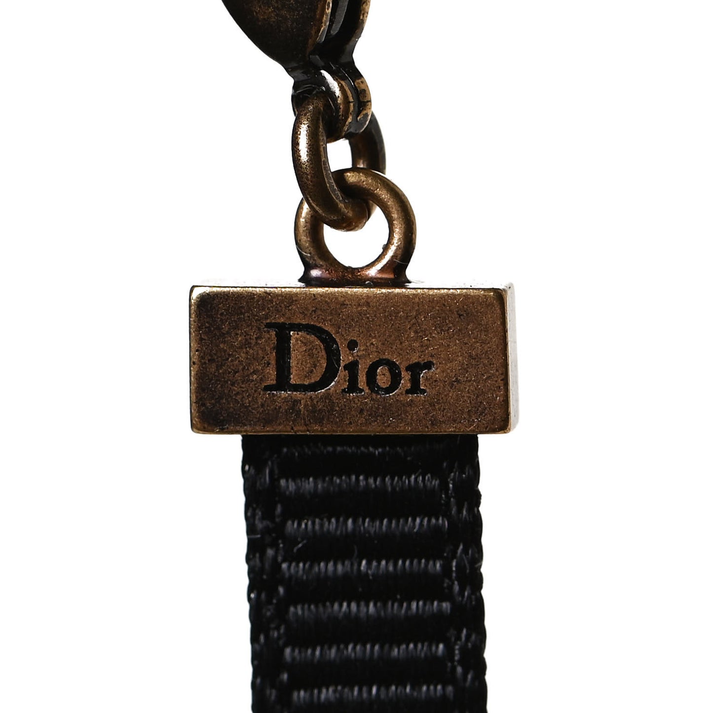 Grosgrain Ribbon J'Adior Logo Choker Necklace Black