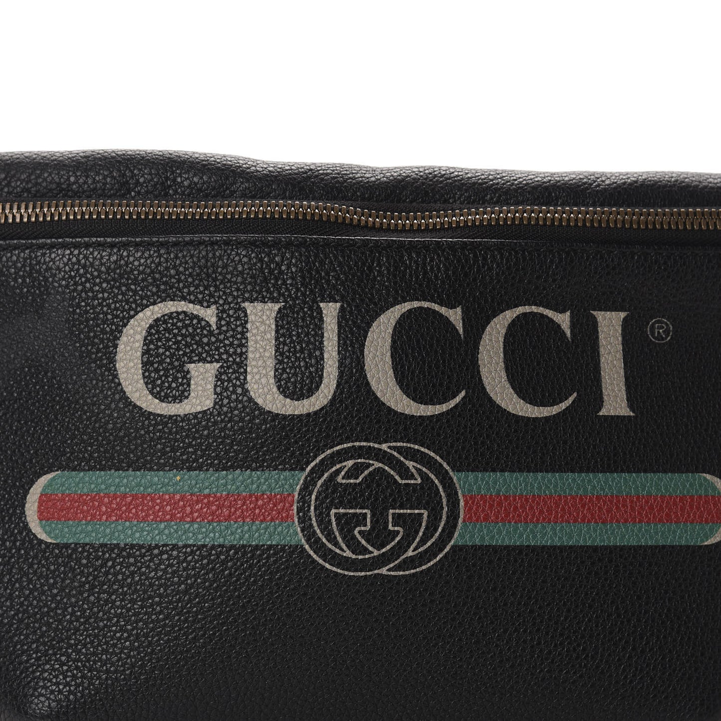 Grained Calfskin Logo Belt Bag Black