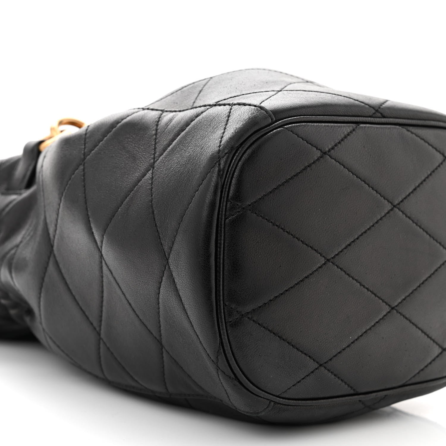Saint Laurent SAINT LAURENT Lambskin Quilted Le Maillon Bucket Bag Black 8 of 9