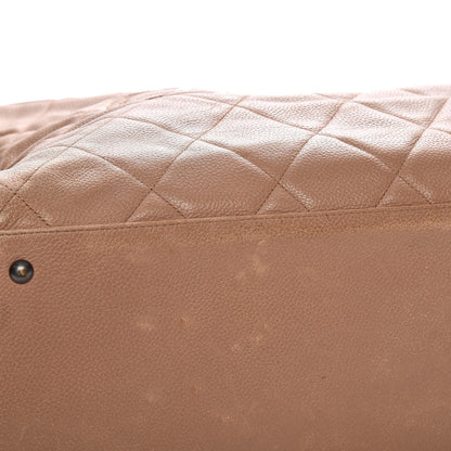 Chanel Caviar Patent Quilted Large Bowler Bag Beige Black 10 of 27