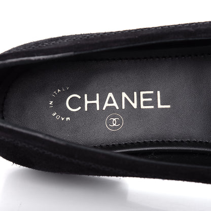 Chanel Suede Lambskin CC Chain Mocassin Loafers 40 Black 8 of 11