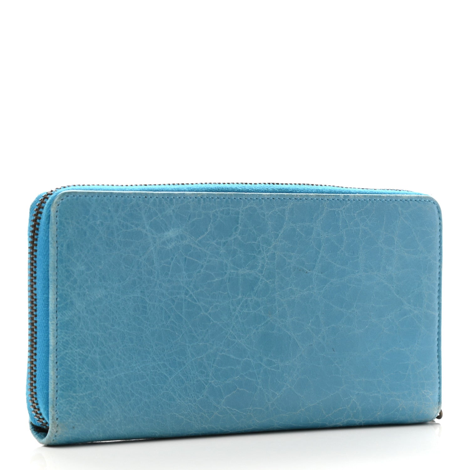 Balenciaga Agneau Giant 12 Hardware Continental Zip Around Wallet Blue Paon 3 of 10