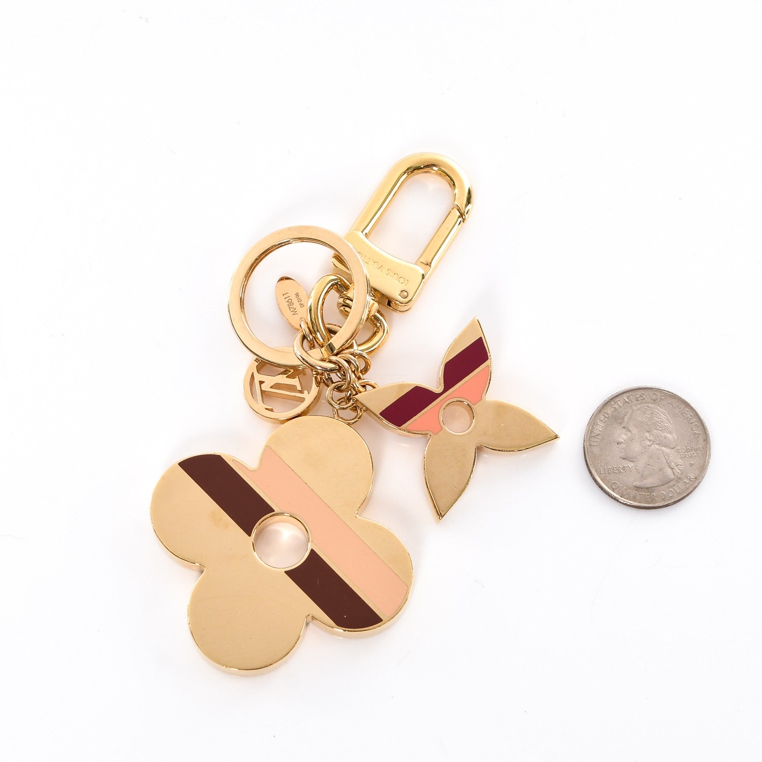 Louis Vuitton Stripes Flowers Bag Charm 2 of 5