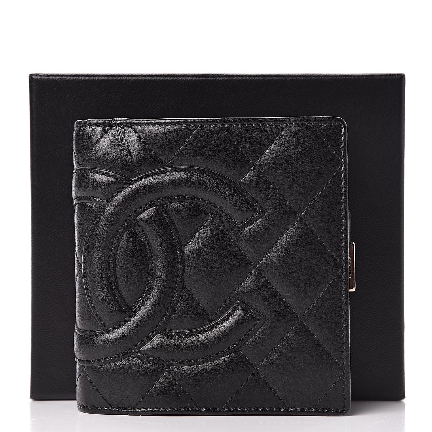 Chanel Calfskin Quilted Cambon Bi-Fold Wallet Black 9 of 9
