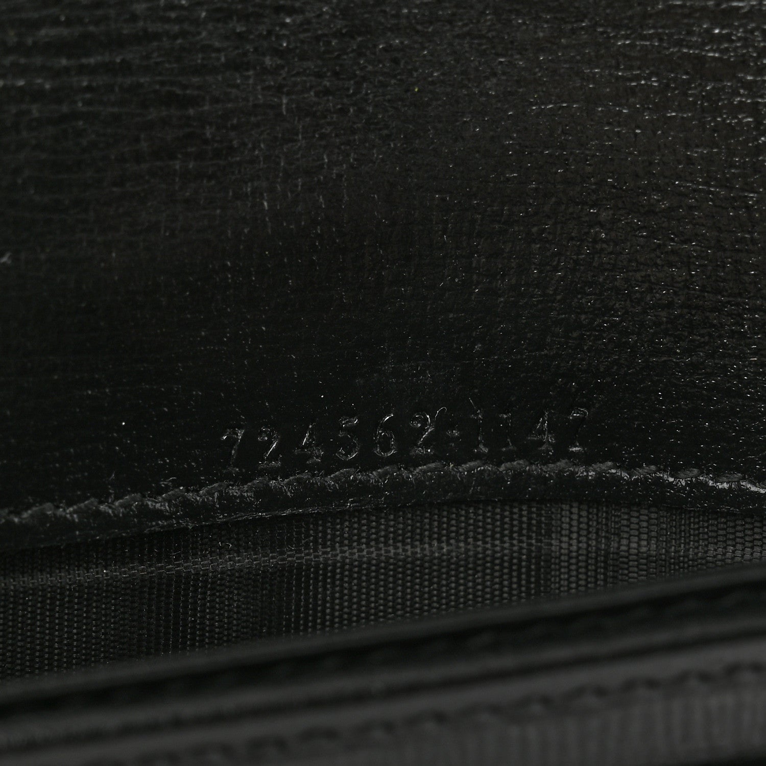 Gucci GG Supreme Monogram Textured Calfskin Retro Interlocking G Passport Case Black Grey 7 of 10