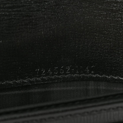 Gucci GG Supreme Monogram Textured Calfskin Retro Interlocking G Passport Case Black Grey 7 of 10