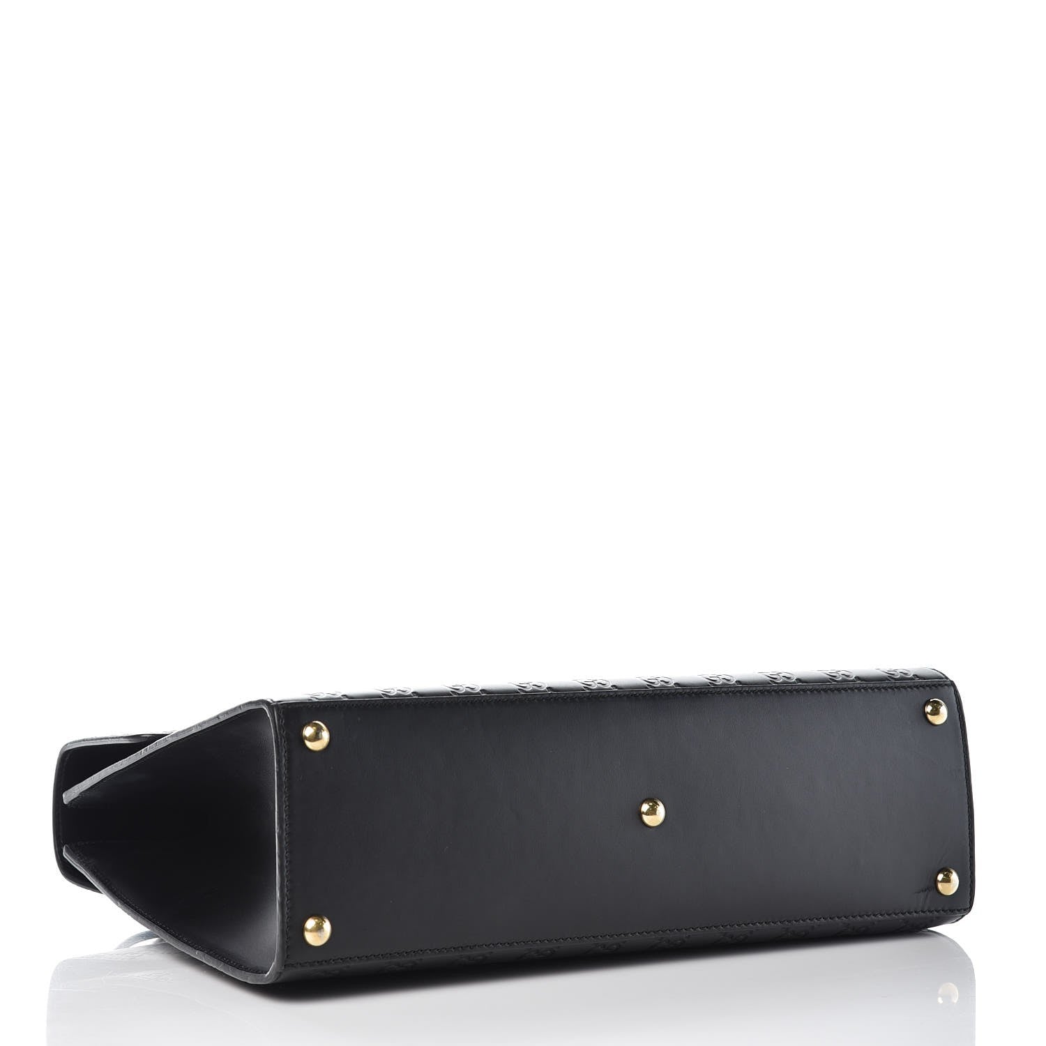 Gucci Guccissima Signature Medium Padlock Top Handle Bag Black 4 of 8