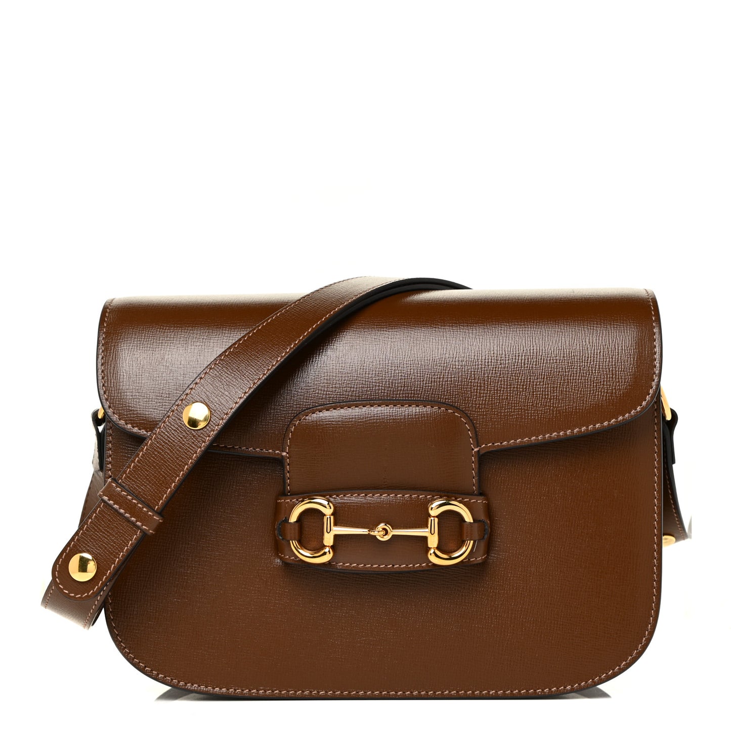 Azalea Calfskin Horsebit 1955 Shoulder Bag Brown Sugar