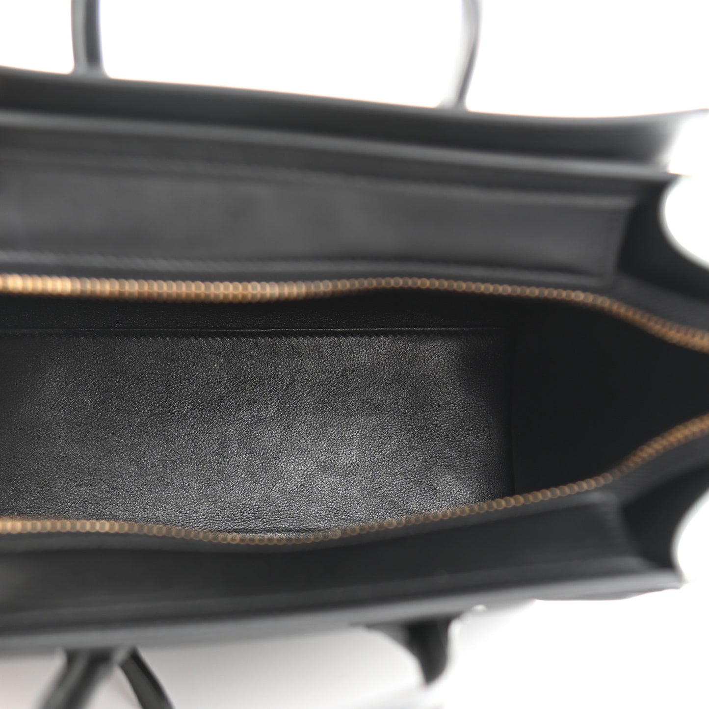 Smooth Drummed Calfskin Nano Luggage Zinc Almond