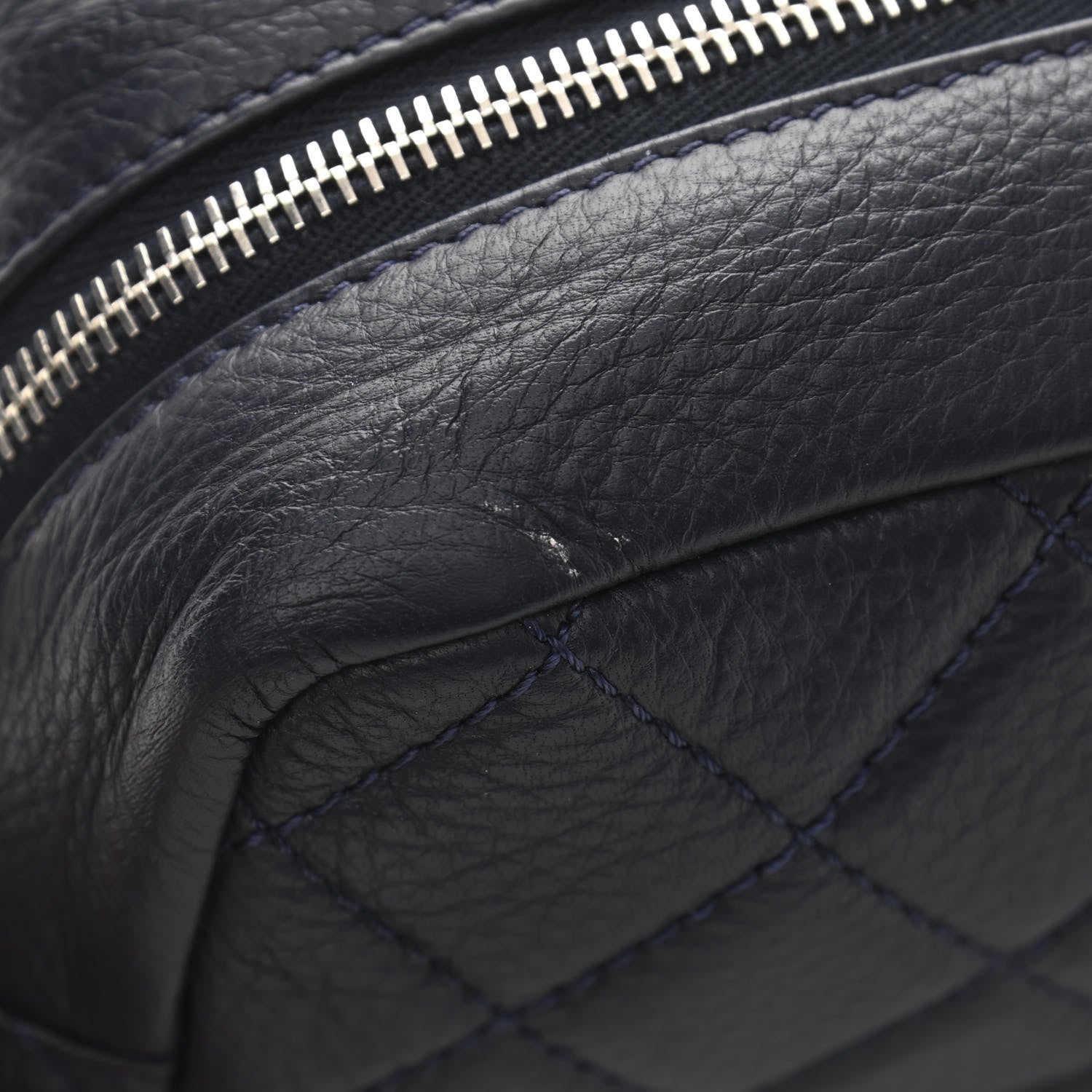 Chanel Deerskin Quilted Casual Journey Flap Dark Blue 11 of 11