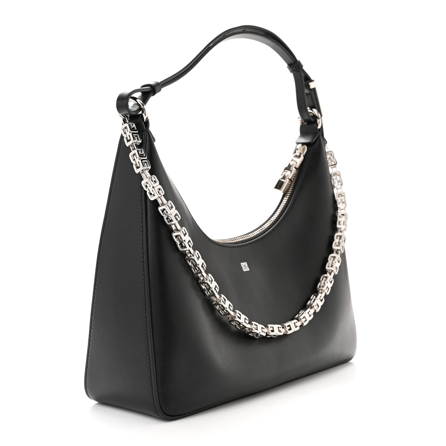 Givenchy Smooth Calfskin Small Moon Cut Out Shoulder Bag Black 3 of 10