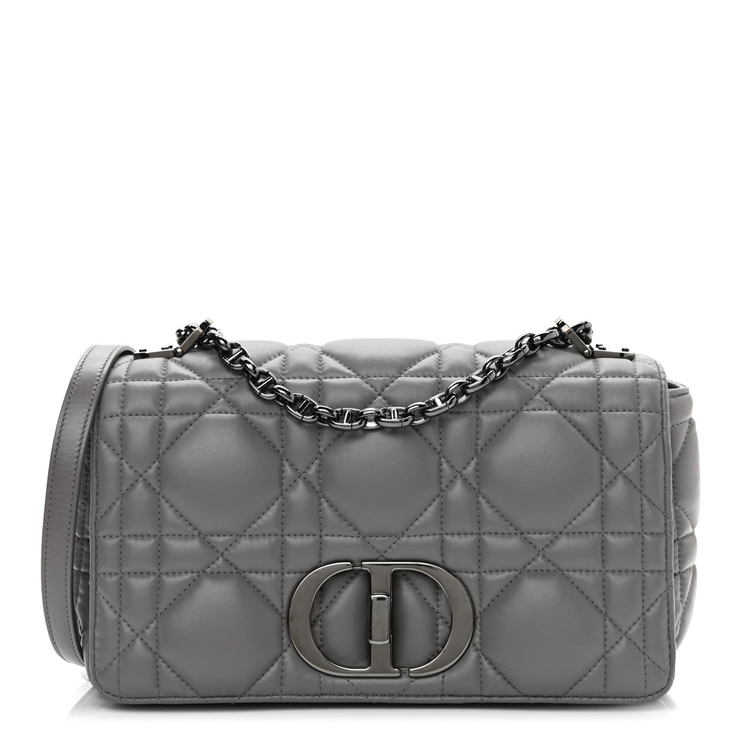 Christian Dior Calfskin Macrocannage Medium Caro Bag Iron Grey 1 of 10
