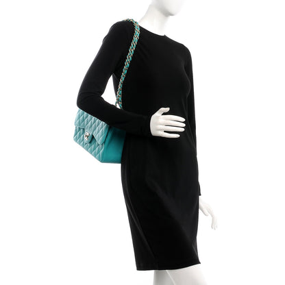 Chanel Caviar Quilted Jumbo Double Flap Turquoise 3 of 9