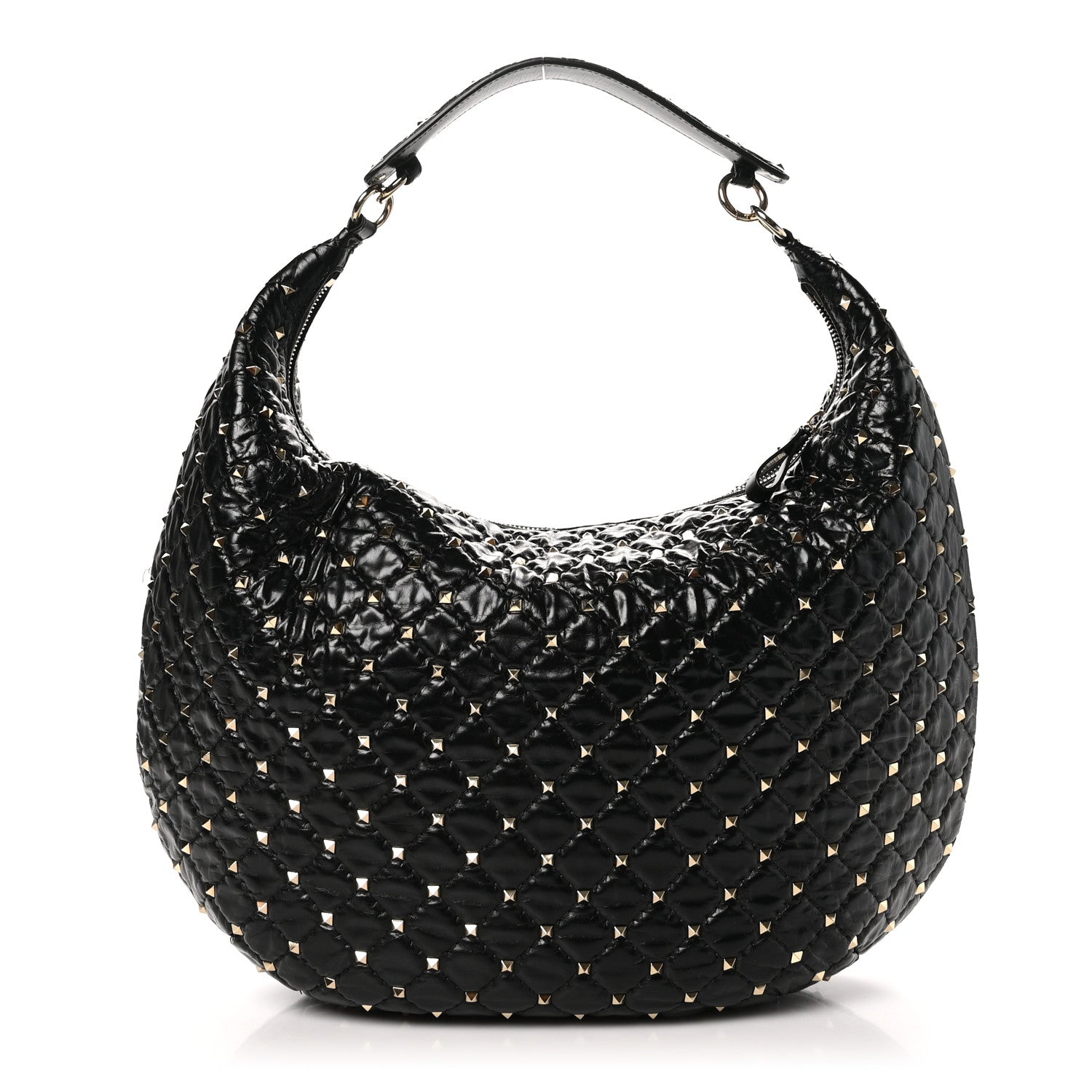Valentino Garavani Nappa Rockstud Spike Hobo Black 1 of 9