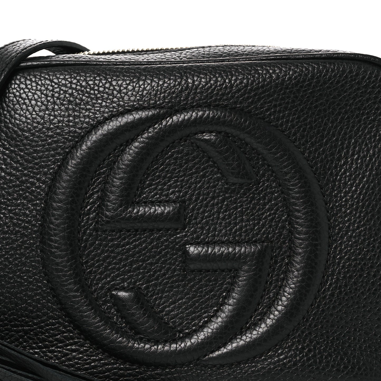 Pebbled Calfskin Small Soho Disco Bag Black