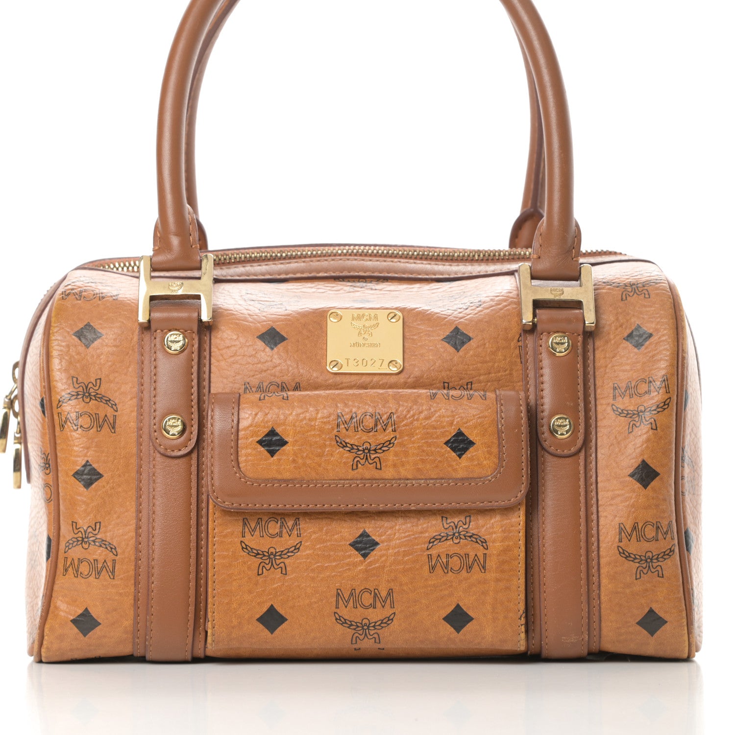 MCM Visetos Satchel Cognac 9 of 18