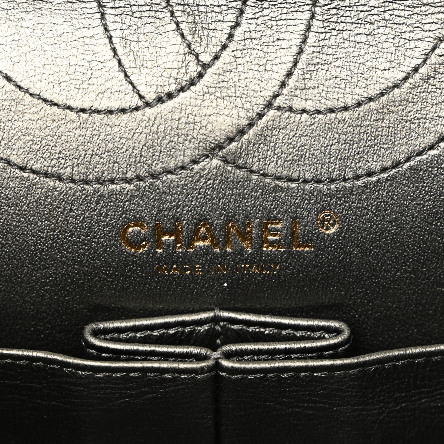 Metallic Aged Calfskin Quilted 2.55 Reissue 226 Flap Dark Grey