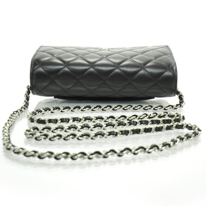 Chanel Lambskin Quilted Wallet On Chain WOC Black SHW 6 of 11
