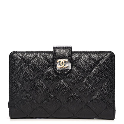 Chanel Caviar Quilted Zipped Pocket Wallet Black 1 of 8