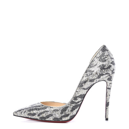 Christian Louboutin Lurex Gigi Specchio Iriza 100 Pumps 37 Black Light Gold 1 of 8