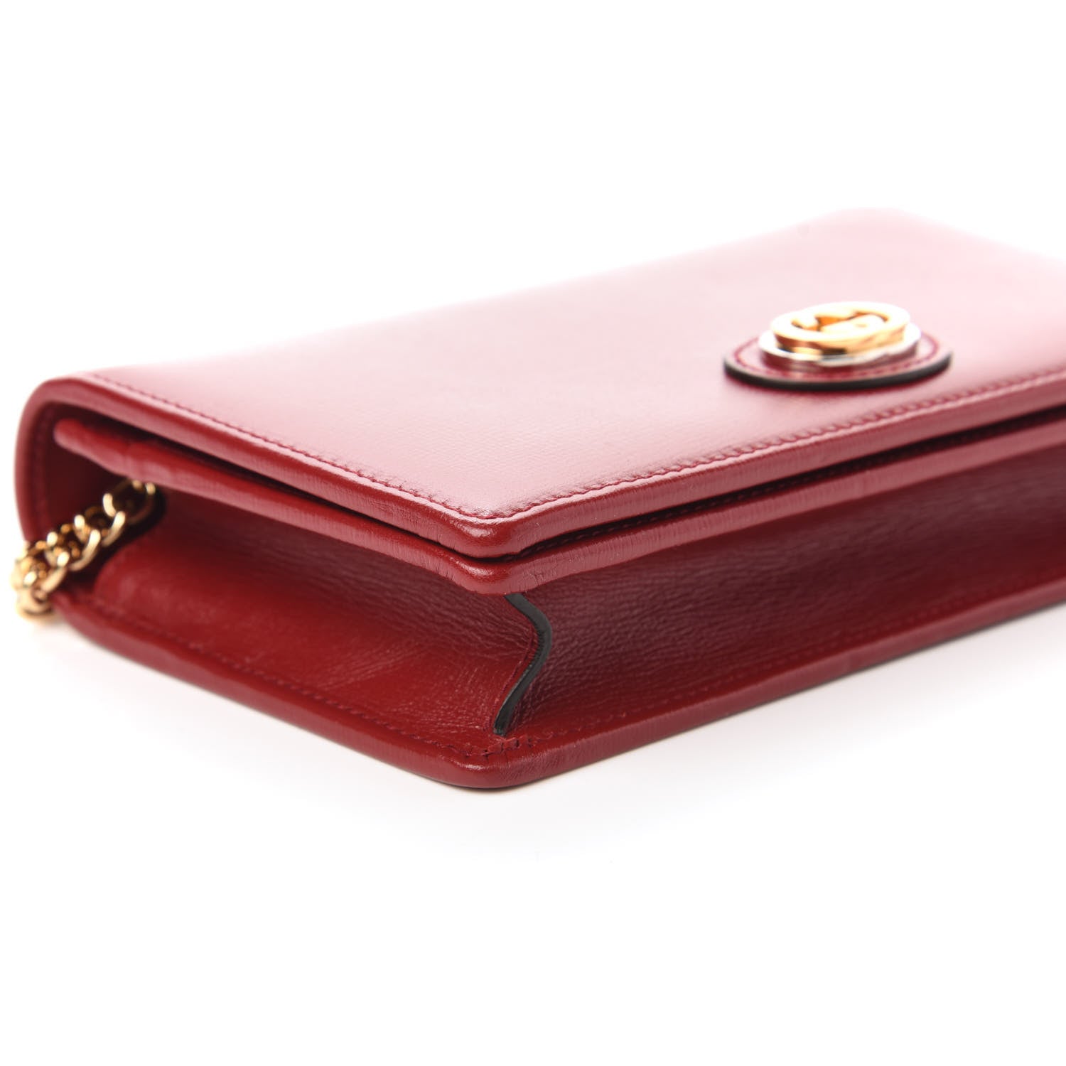 Gucci Azalea Calfskin Marina Chain Wallet New Cherry Red 6 of 9