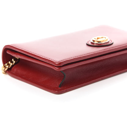 Gucci Azalea Calfskin Marina Chain Wallet New Cherry Red 6 of 9