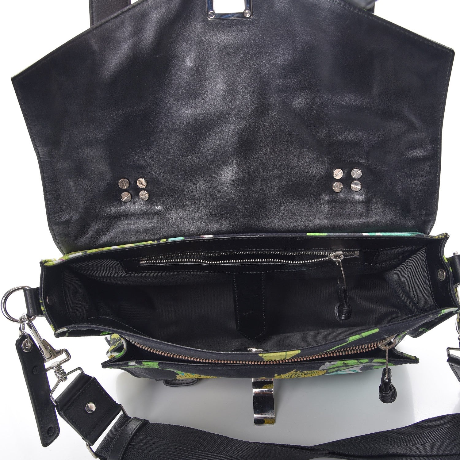 Proenza Schouler Nylon Tropical Printed Medium PS1 Satchel Black 5 of 10
