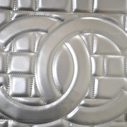 Chanel Vinyl Quilted Large Frozen Tote Silver 9 of 11