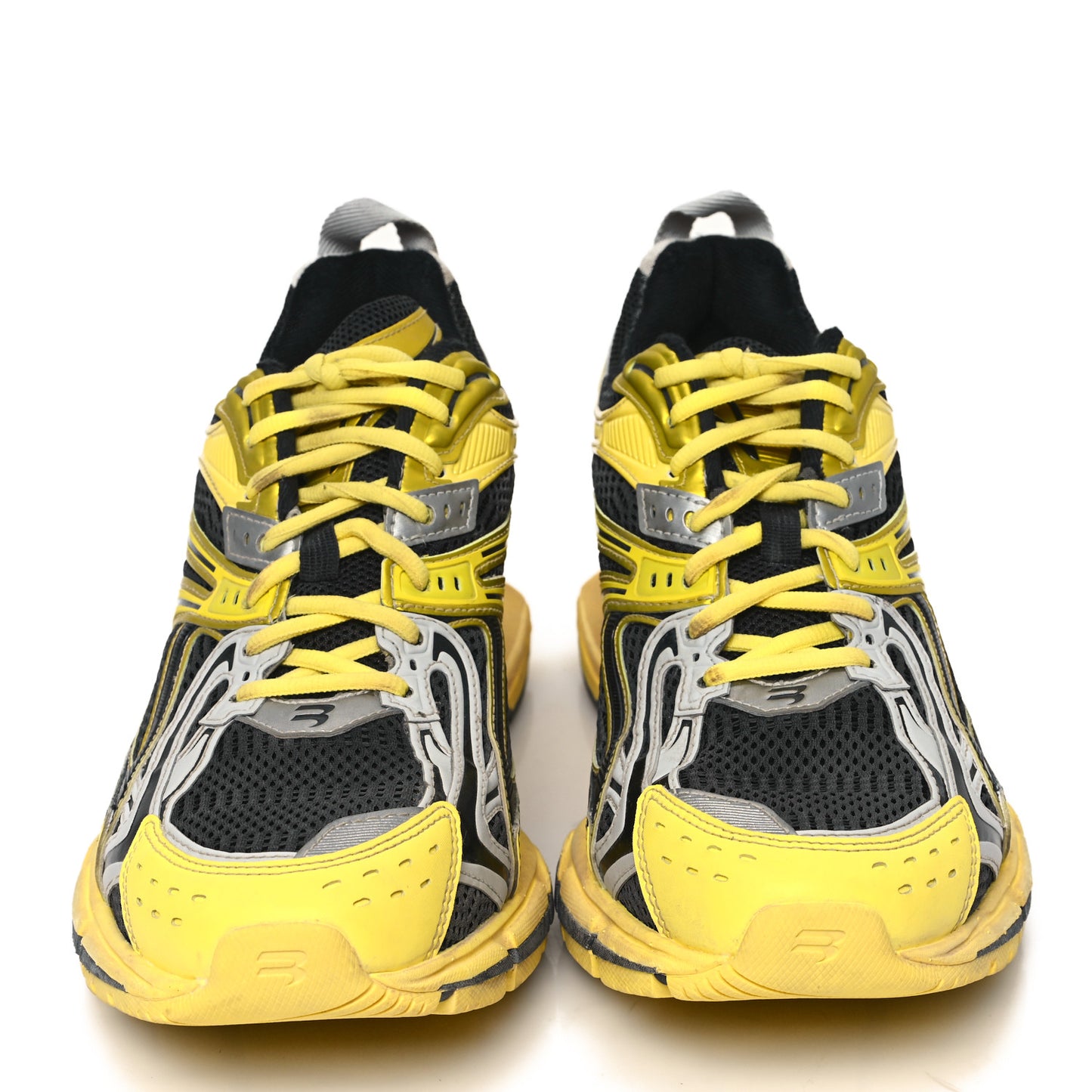 Mesh Rubber Mens X-Pander Sneakers 41 Yellow Grey Black