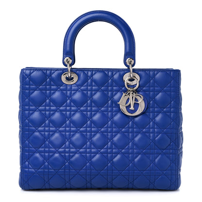 Christian Dior Lambskin Cannage Large Lady Dior Blue 1 of 11