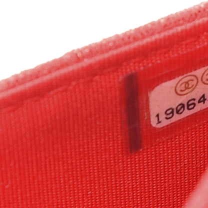 Chanel Metallic Iridescent Calfskin Wallet On Chain WOC Red 8 of 9
