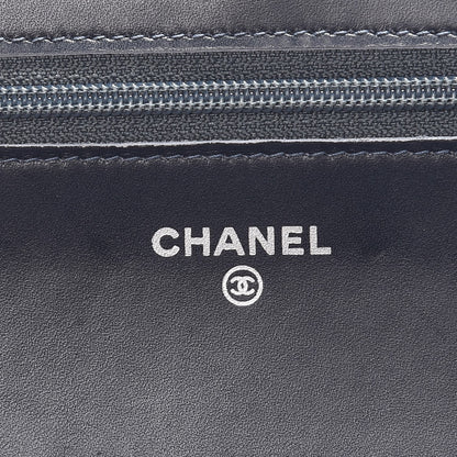 Chanel Aged Lambskin Quilted Reissue Wallet On Chain WOC Dark Blue 7 of 10