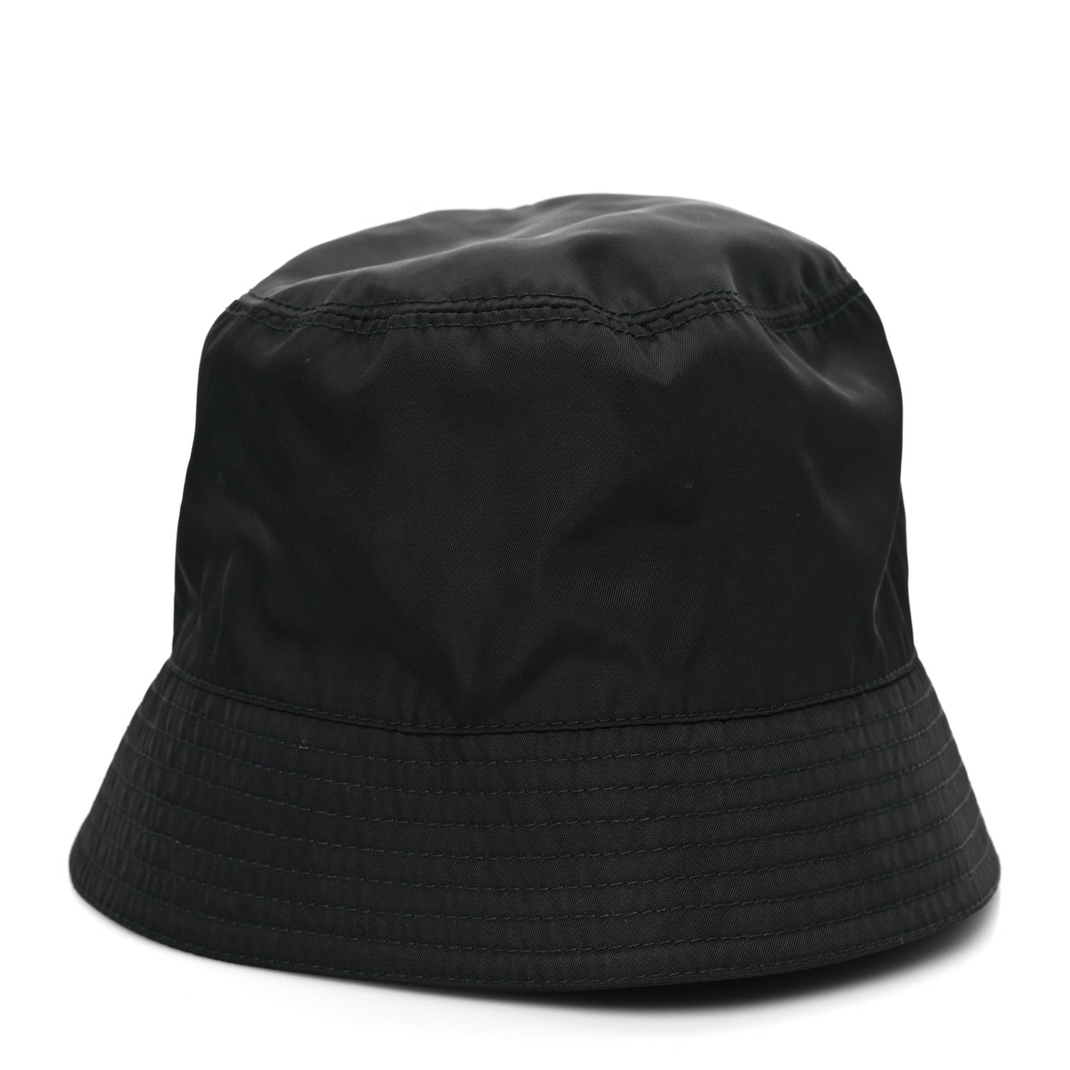 Prada Re-Nylon Metal Triangle Logo Womens Bucket Hat M Black 4 of 8